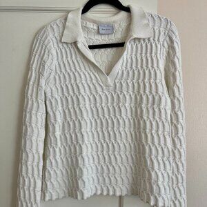 White Rue Stiic Cottage Sweater with Bell Sleeves